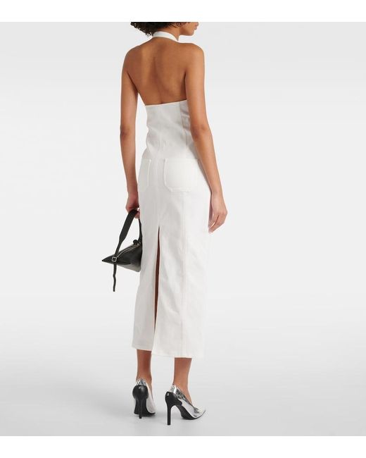 Courreges White Multiflex Denim Midi Dress