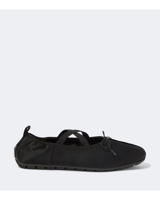 Simone Rocha Black Grip Satin Ballet Flats for men