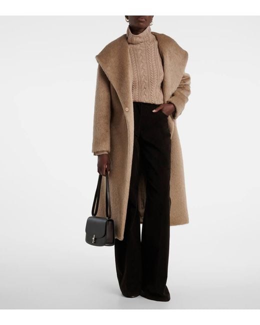 Max Mara Brown Eliana Alpaca, Wool, And Cashmere Blend Coat