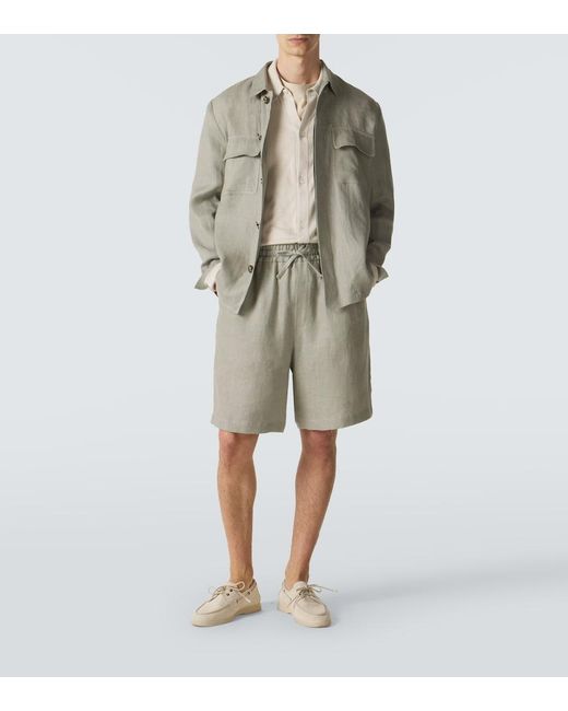 Lardini Gray Linen Shorts for men