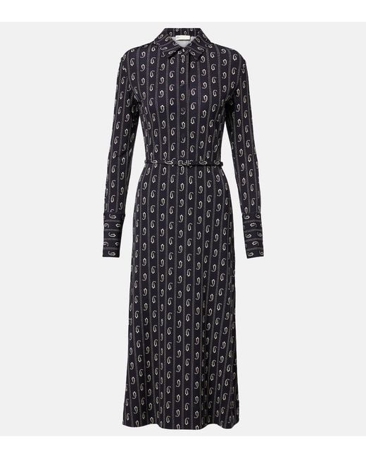 Tory Burch Black Printed Polo Dress
