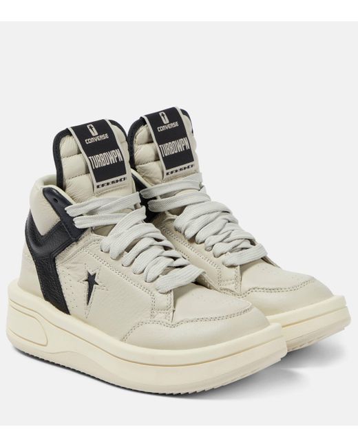 Rick Owens White Drkshdw X Converse Leather High-top Sneakers