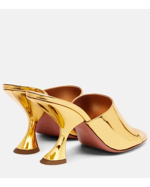 AMINA MUADDI Metallic Taylor 90 Leather Mules