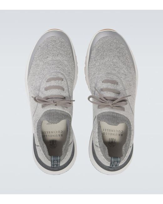 Brunello Cucinelli Sneakers Aus Strick in White für Herren