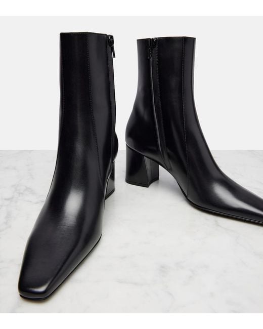 Saint Laurent Black Rainer Leather Ankle Boots