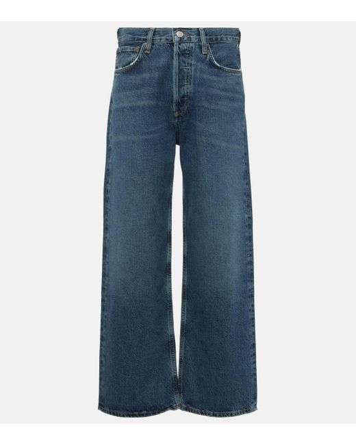 Agolde Blue Ren High-rise Cropped Straight Jeans