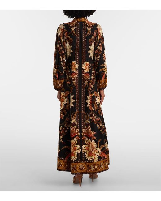 Farm Rio Brown Majestic Garden Maxi Dress