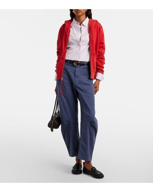 Nili Lotan Red Callie Cotton Hoodie