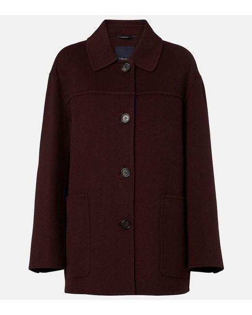 Max Mara Purple Virgin Wool Coat