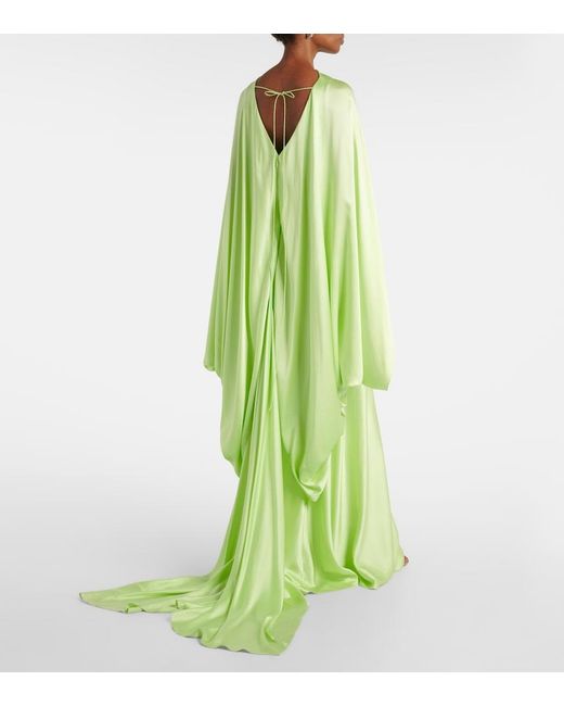 Roksanda Green Caped Satin Gown