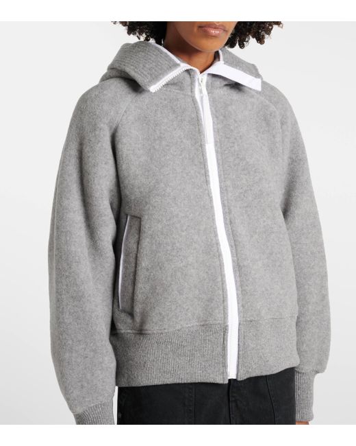 Canada Goose Gray Wool-Blend Bomber Jacket