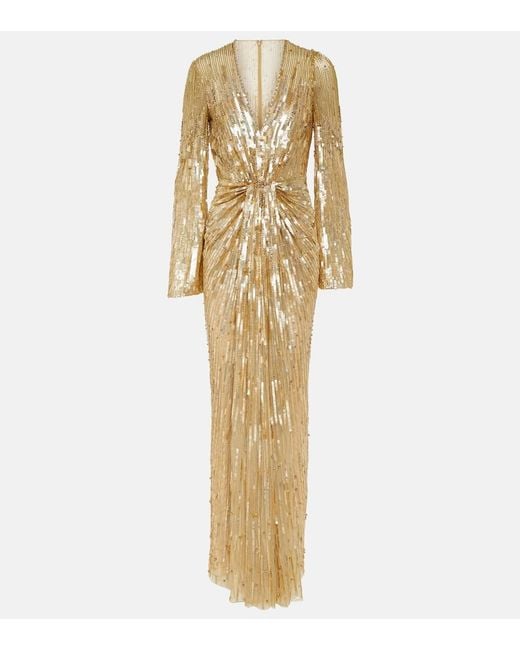 Jenny Packham Metallic Embellished Margot Gown