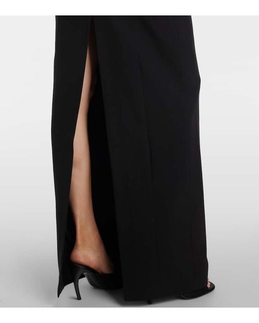 Abito Lungo Con Piume di The Attico in Black