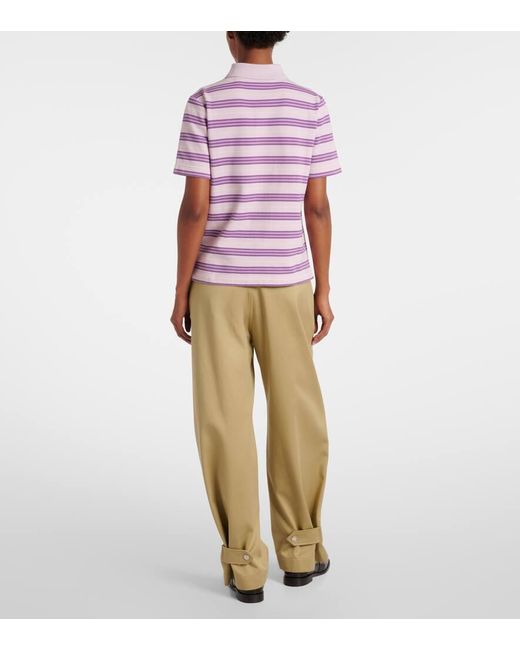 Polo Icon Stripe De Algodon Burberry de color Pink