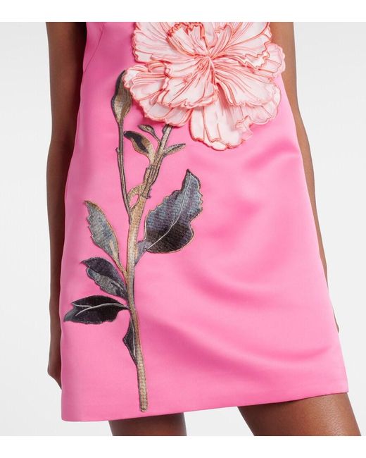 LEO LIN Pink Yvonne Embroidered Minidress