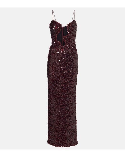 Christopher Esber Purple Salacia Sequined Gown