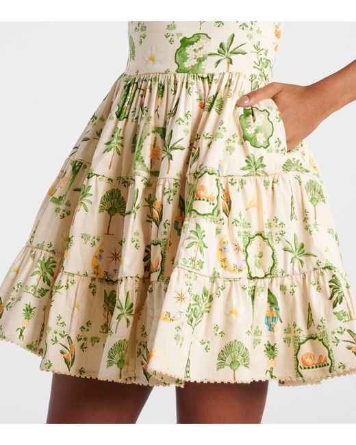 Agua Bendita Natural Lima Floral Cotton-Blend Minidress