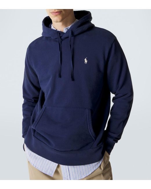 Polo Ralph Lauren Blue Loopback Cotton Hoodie for men