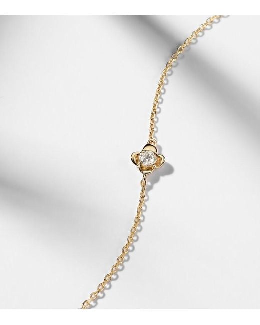 STONE AND STRAND Metallic Clover 14Kt Bracelet With Diamonds