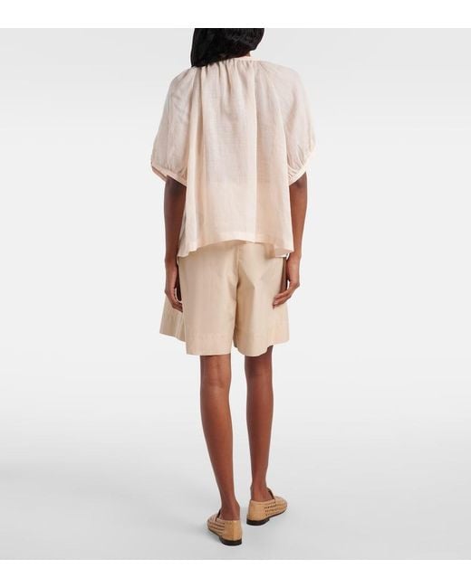 Loro Piana Natural Gritt Ramie Blouse