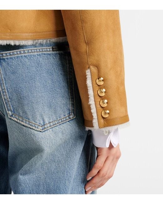 Nili Lotan Brown Zanie Shearling-Lined Suede Jacket
