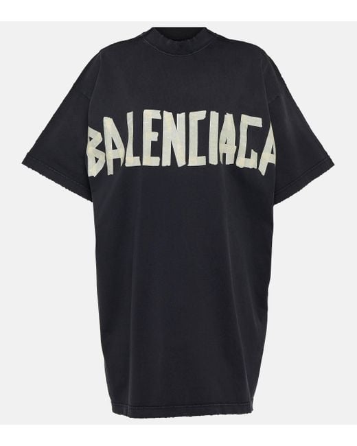 Balenciaga Black Double Front Faded Cotton Jersey T-shirt