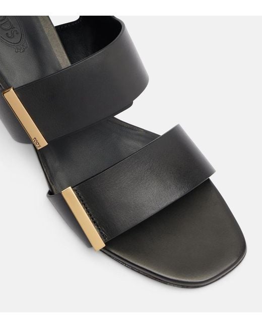 Tod's Black Leather Sandals