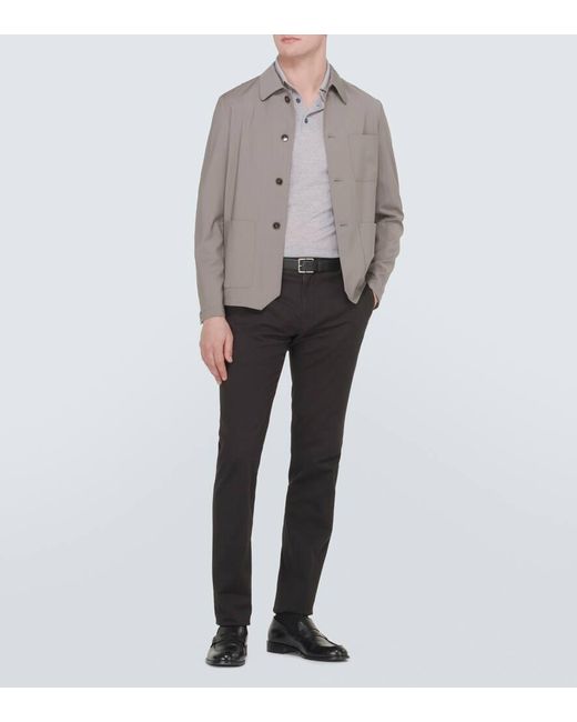 Zegna Polopullover High Performance Aus Wolle in Gray für Herren