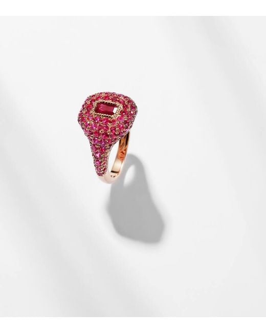 SHAY 18Kt Rose Pinky Ring With Ruby