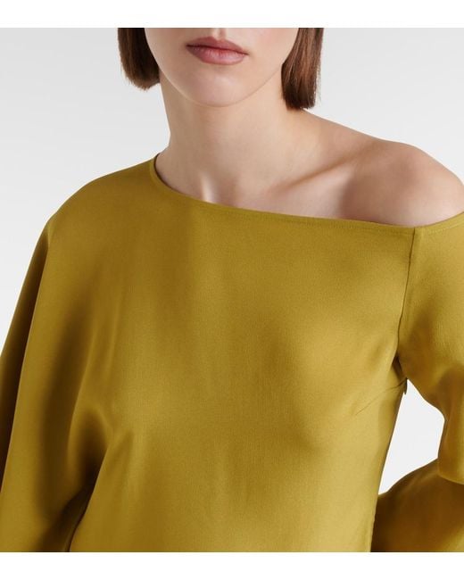 Taller Marmo Yellow Ubud Extravaganza Feather-Trimmed Gown