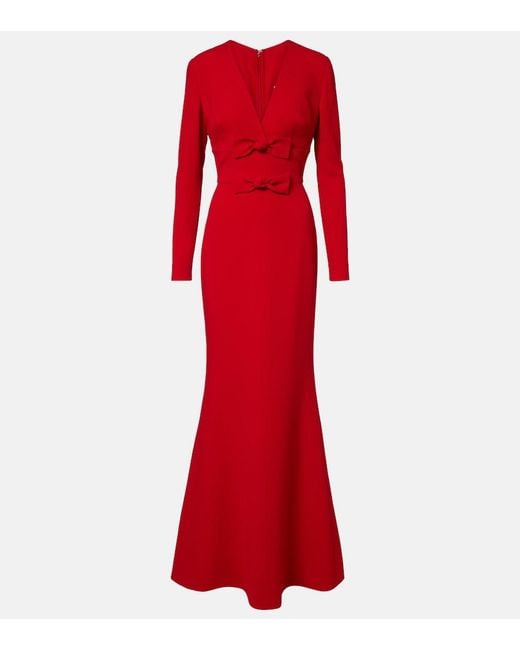 Elie Saab Red Bow-Detail Cady Gown