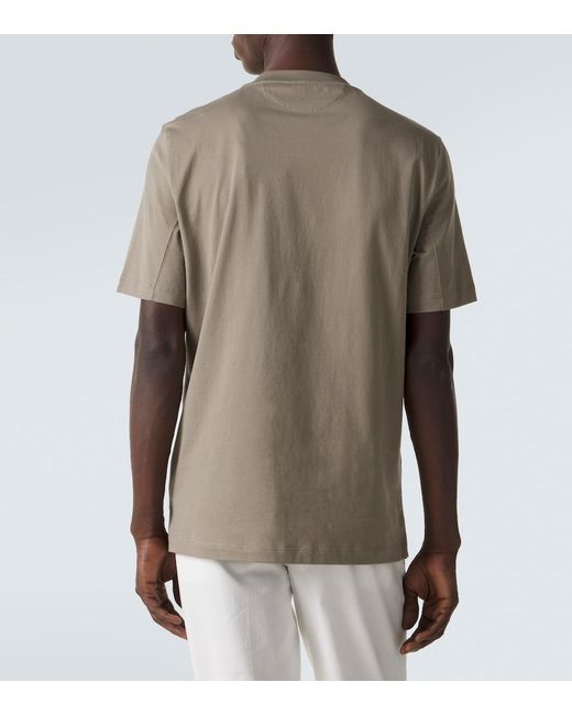 Brunello Cucinelli Gray Cotton Jersey T-Shirt for men