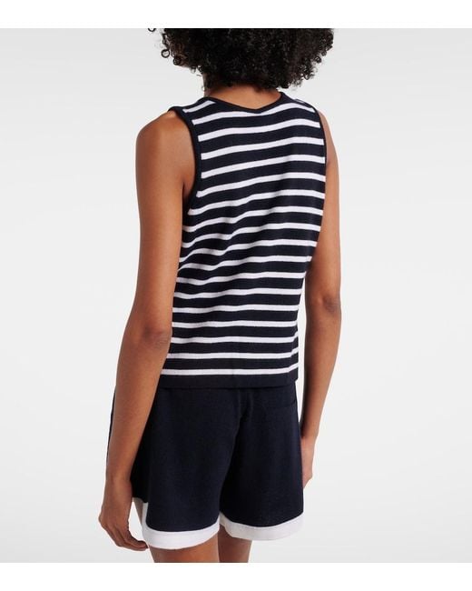 Jardin Des Orangers Blue Striped Cashmere Sweater Vest