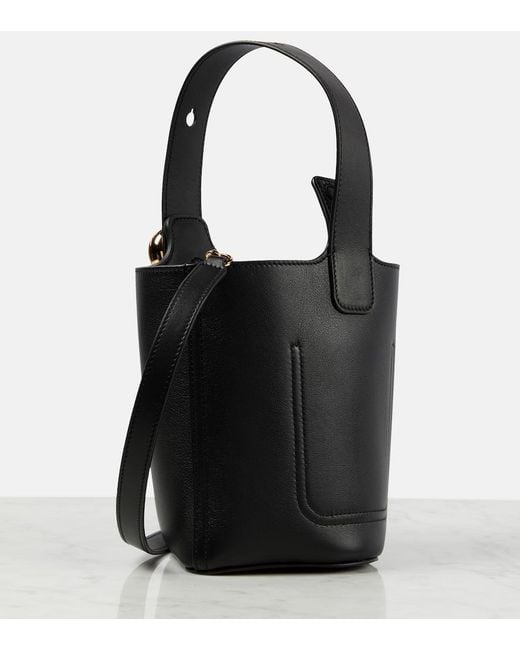 Loewe Black Pebble Mini Leather Bucket Bag