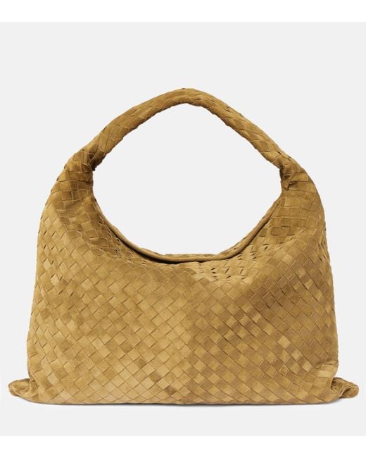 Bottega Veneta Brown Hop Intrecciato Large Suede Tote Bag