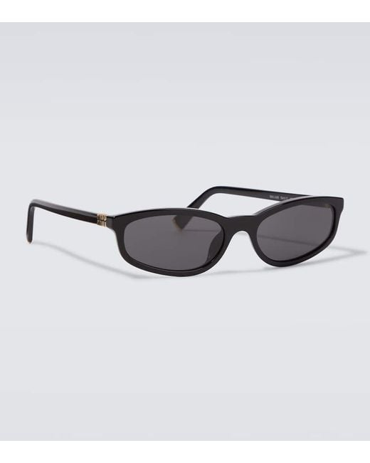 Miu Miu Ovale Sonnenbrille in Gray für Herren