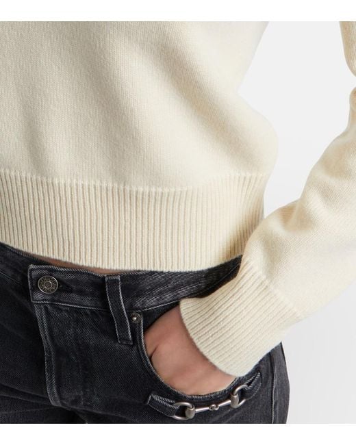 Gucci White Web Stripe Wool Sweater