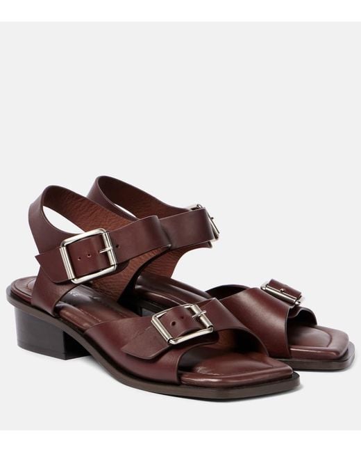 Lemaire Brown Leather Sandals