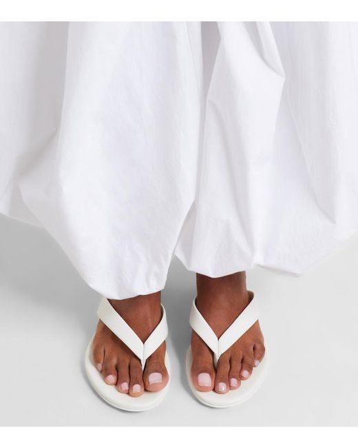 Christian Louboutin White Miss Z Leather Thong Sandals