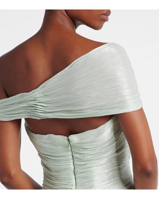 Marmar Halim Green Off-Shoulder-Robe