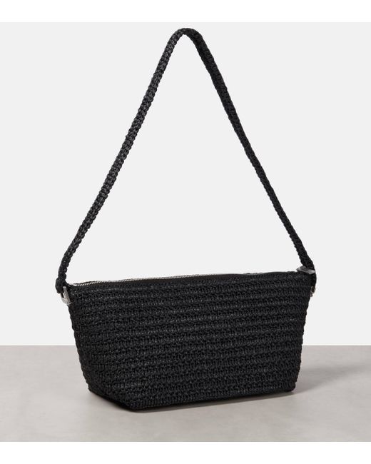 Saint Laurent Black Le Rafia Logo Shoulder Bag