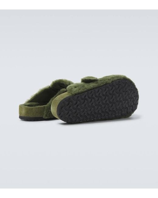 Mules Boston 1774 En Daim Et Shearling Birkenstock pour homme en coloris Green