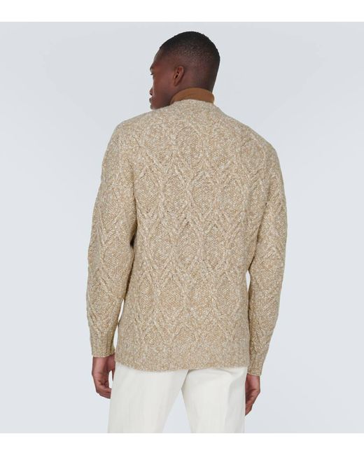 Pullover Khitan in lana e cashmere di Loro Piana in Natural da Uomo