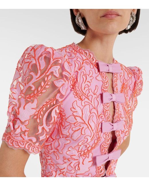 Rebecca Vallance Pink Minikleid Maribella Aus Spitze