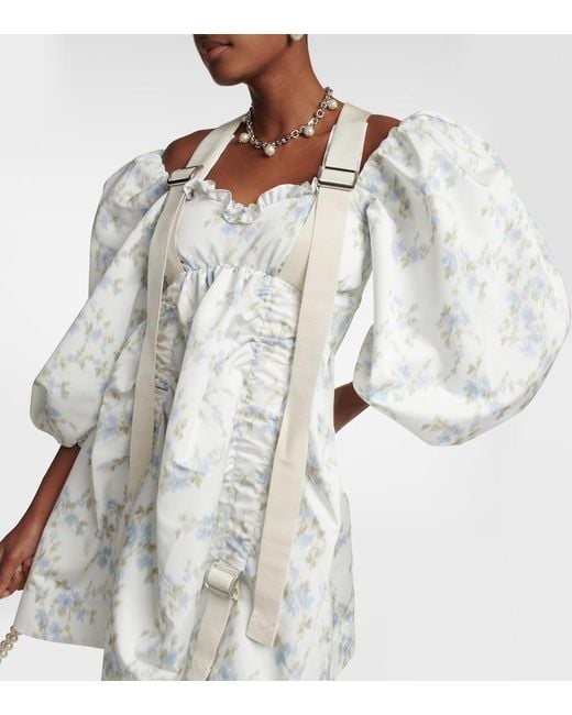 Simone Rocha White Puff-Sleeve Minidress