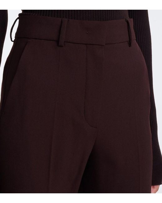 Sportmax Purple Flared Wool-Blend Pants