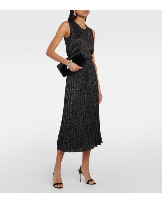 Jupe Midi En Maille Cotelee Joseph en coloris Black
