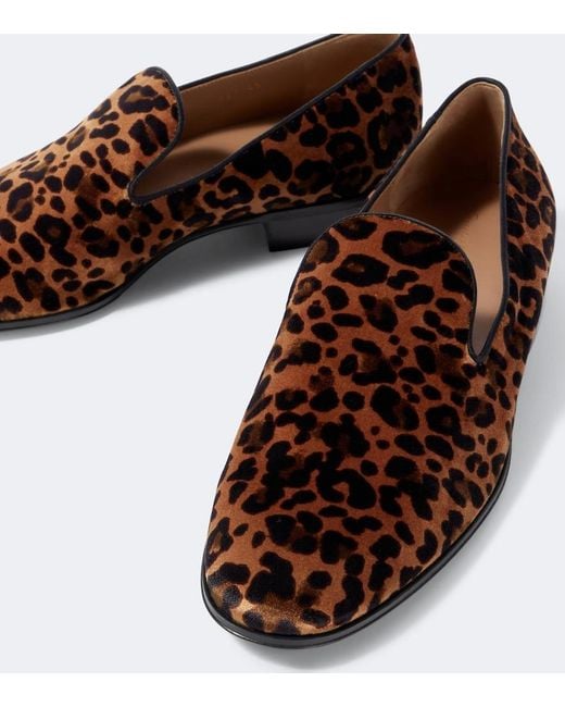 Gianvito Rossi Brown Leopard-Print Loafers for men