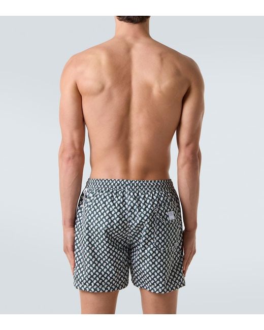Fedeli Green Madeira Paisley Swim Trunks for men