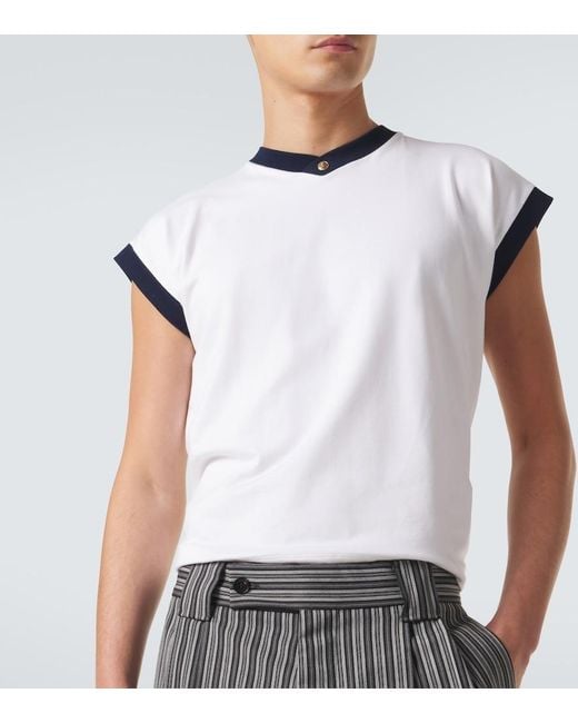 Versace White Medusa Cotton-Blend Jersey T-Shirt for men